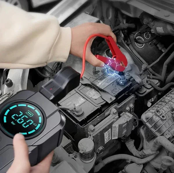 Jump Starter With Air Pump هيكساليفينغ™ جهاز تشغيل البطارية مع منفاخ هواء